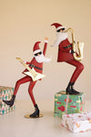 Hand-Painted Metal Santa Musicians