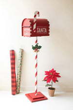 Kalalou Hand-Painted Metal Christmas Mailbox – Festive Holiday Accent