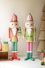 Life-Size Christmas Painted Metal Nutcracker Pair – 55" Tall Holiday Display by Kalalou