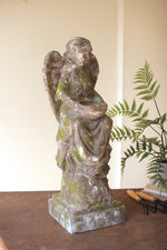 Faux Concrete Garden Angel Statue 32" Tall Decorative Yard Art by Kalalou