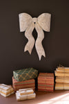 Holiday metal bow door hanger rustic style