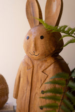 Standing Camphor Wood Rabbit, 31.5" Tall, Handcrafted Brown Finish, Large by Kalalou