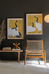 Framed Black & White Heron Art 27.5"H – Coastal Wall Prints, Set of Two