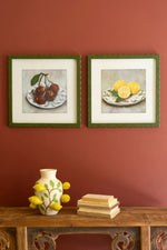 Framed Wall Art, Fruit Prints Under Glass 19.5"H – Multicolor, Set of Two by Kalalou