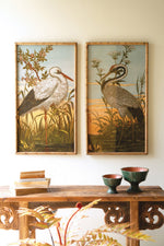 Framed Coastal Bird Prints – Heron Art Set of 2 – 35.5" Tall by Kalalou