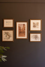 Framed European Gallery Wall Prints Set of 5 – Vintage Wall Art – 23.5" Tall by Kalalou