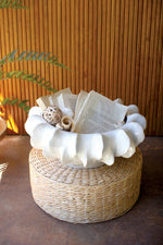 Glazed Bowl, 6" H - Organic White Ceramic Decorative Compote by Kalalou