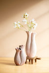Sculptural ceramic fluted vase set