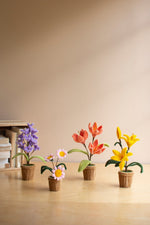 Faux Floral Pipe Cleaner Botanica Potted Accent Set of 4 – 12" Tall by Kalalou