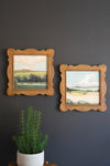 Kalalou Set of Two Natural Wood Framed Landscape Acrylic Paintings