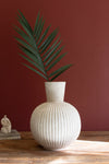 Tall Stone Composite Fluted Bulb Vase – 22" Decorative Accent by Kalalou