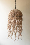 Wooden Bead Jellyfish Pendant Light – 16"d x 38"t by Kalalou