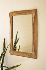 Wall Mirror, Paper Rope Framed Mirror 39.5"H – Natural Coastal Wall Mirror by Kalalou