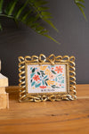 Metal Photo Frame with Bow Detail – 5.5 Inch Height – Holds 3x5 Picture