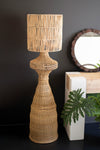 Rattan Floor Lamp with Woven Shade – 60" Tall