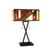 Chloe Lighting CHRT003OB16-TL2 Retro Stained-Glass Brush Gold Retro Table Lamp