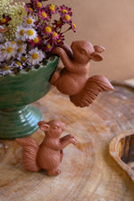 4 Sets of 2 Terracotta Resin Squirrel Planter Hangers – Hanging Decorative Yard Art for Indoor & Outdoor, by Kalalou