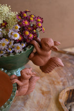 Set of 2 Resin Squirrel Pot Hangers in Terracotta Finish – 4 Sets, Playful Hanging Garden Décor by Kalalou