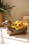 Cement Dachshund Figurine – Sculpted Dog Decor