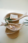 Carved Wood Fish Platter Trio