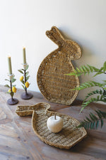 Woven Vine Rabbit Tray Duo – Natural Seagrass Easter Bunny Baskets (2 X Set of 2) by Kalalou