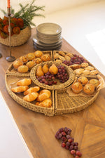 Woven Vine Round Serving Set of 5 Piece Entertaining Tray 4" Tall by Kalalou