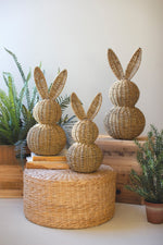 Decorative Easter Rabbits Set of 3 Woven Vine Design 22" Tall by Kalalou
