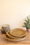 Natural Woven Vine Serving Trays Set of 3