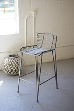 Metal Bar Stool – 38" Tall Counter Seating for Kitchen or Bar by Kalalou