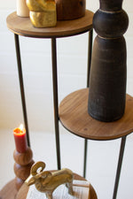 Tiered Round Wood and Metal Display