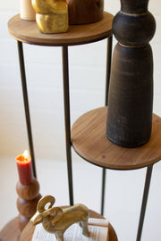 Tiered Round Wood and Metal Display