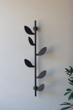 Leaf Motif Iron Wall Rack – 23.5" Tall Decorative Hanger Set of 2 by Kalalou