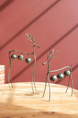 Set of 2 Wire ReindeerSet of Two Wire Reindeer with Bells