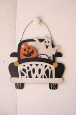 Halloween “Spooky” Door Sign 14.37"H – Hand-Painted Metal Wall Decor by Kalalou