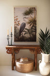 Kalalou Framed Heron Print with Painting Detail – Coastal Wall Art