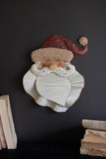 Santa Painted Wooden Head Wall Decor 14.5"H, Multi-Color Distressed Christmas Wall Accent (Set of 2) By Kalalou