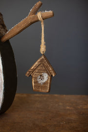 Winter Wood Snowman with Jute and Faux Fur Accents Christmas Display