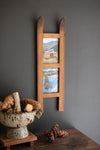 Double Photo Frame Wooden Ski Design – Rustic Winter Wall Décor