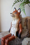 Kalalou Carved Wooden Fox Shelf Sitter – Movable Joints