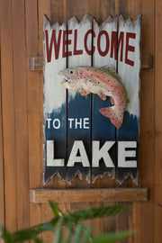 Distressed Wood Wall Decor – Welcome to the Lake 2-Pack