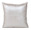 Metallic Silver Leather Square Cushion for Indoor Seating