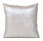 Decorative Square Cushion Metallic Leather Dull Silver Indoor Pillow 20" W x 20" H By Auskin