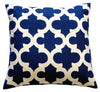 Blue and White TAJ Pattern Crewel Cotton Square Cushion