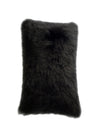 Sheepskin lumbar cushion texture close up