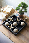 Rustic Black Wood Tic-Tac-Toe Set – Decorative Table Game