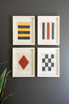 Set of 4 Nautical Flag Wall Art – Framed Under Glass