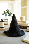 Decorative wicker witch hat for Halloween tabletop décor