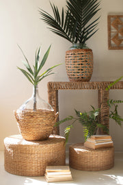 Handcrafted Water Hyacinth Wrapped Floor Vase