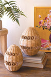 Natural Rattan Easter Eggs by Kalalou, Farmhouse Spring Home Décor Set
