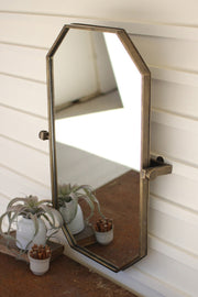 Adjustable Wall Mirror with Gold Metal Frame